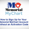 Sign Up for Memorial MyChart w-o Code